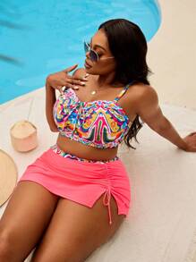 Slaydiva Bộ đồ bơi bikini gợi cảm cho kỳ nghỉ bãi biển dành cho nữ cỡ lớn 2 món/bộ - Nhiều màu - Xem 6