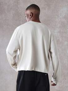 SUMWON 超大长袖圆领T恤 - 杏色 - 查看 2