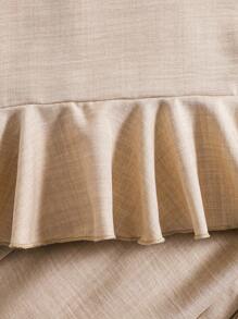 姐妹装：少女度假海边休闲荷叶边无袖上衣+阔腿裤梭织两件套，蓝色