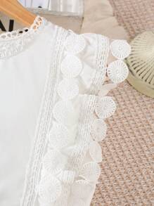 SHEIN Explorewe Vestido blanco para niña preadolescente, apto para bodas de verano - Blanco - Ver 4