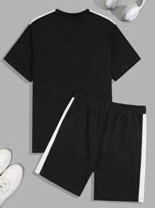 EURMUSE Men Cottonline Color Block Patched Regular T-Shirt Set - Black - View 3