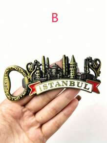 1/2 件手工复古金属冰箱贴 - 全球地标收藏家套装（巴黎埃菲尔铁塔/迪拜塔/荷兰风车）带开瓶器，独特的旅行纪念品和家居装饰礼物，适合生日/婚礼/乔迁 - 彩色 - 查看 6