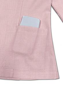 Franclia Women Striped Long Sleeve Button Front Blazer Jacket, Casual Office Wear For Autumn/Winter - Pink - View 3