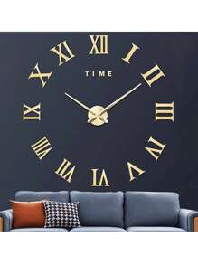 SHEIN 1pc Acrylic 3d Diy Clock Wall Art For Living Room, Bedroom, Study Room (Battery Not Included) School Decor School Surprise Dormitory Decor Back To School
