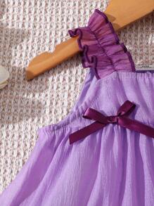 Baby Girl Cute Bow Strap Dress, Summer