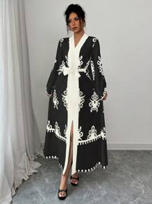 Elenzga 女装 女式 编织 优雅 秋季 长裙 - 彩色 - 查看 4