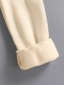 Tween Girls' Letter & Bow Print Fleece Crew Neck Sweatshirt - Apricot - View 4