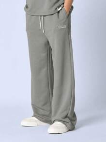 SUMWON Ensemble de survêtement de luxe deux pièces surdimensionné de Californie, Los Angeles. Portez ce survêtement décontracté, sportif et actif pour l'automne, l'hiver et les vacances. Ensemble coordonné douillet et doux. - Gris foncé - Voir 4