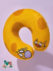 Nick 90s X SHEIN Cute Cartoon Embroidery U-Shaped Neck Pillow, Soft Material, Essential For Travel, Office, Outdoor