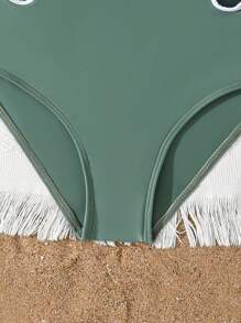 SHEIN 1pc Tween Girl Minimalist Fashion Casual One-Piece Swimsuit Everyday Wear