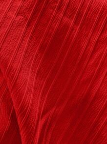 Breezaya Ladies' Solid Color Oblique Shoulder Split Hem Elegant Dress Maxi Women Outfit - Red - View 4