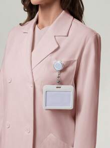 Scrubzie Anti-Wrinkle Long Women /Nursing Scrub Uniform Lab Coat - Pink - View 7