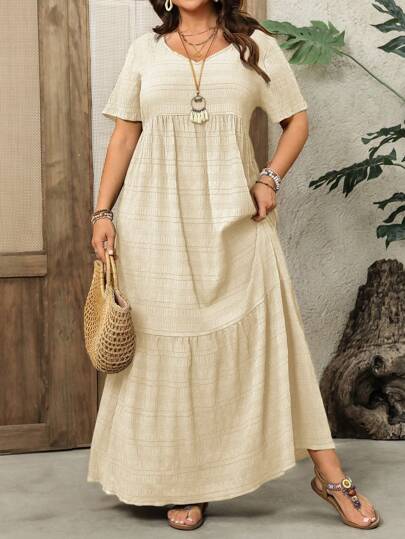 EMERY ROSE Vestido largo verde talla grande para mujer, principios de primavera