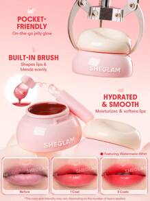 SHEGLAM Hydra Jelly Pocket Lip Jam-Watermelon Whirl Lip Combo Brand Beauty Makeup Face Paint Cosmetic For Women Girls Perfect For Winter Spring Ideal For Y2K Fancy Fashion Suitable For Birthday Gift Party Ready Best Color - Watermelon Whirl - View 3