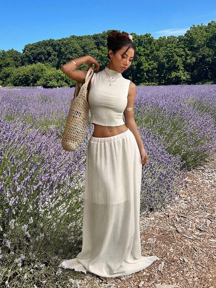 SHEIN Unity Women Two-Piece Outfits. Perfect For Spring/Summer, Formal, Cocktail Events, Weddings. - Apricot - View 1
