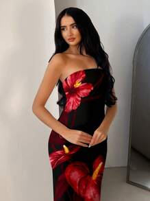 SHEIN BAE Summer Sleeveless Floral Print Dress / Beach Resort Dress/Easter Dress/Elegant Dresses For Party/ Dresses For Women Elegant/Easter/Beach Outfits For Woman/Vacation Outfits Women/Easter Dress Women/Easter Dress/Elegant Dresses For Party/ Dresses For Women Elegant/Easter/Beach Outfits For Woman/Vacation Outfits Women/Easter Dress Women/Dresses Graduation/Tube Top/Dresses Graduation/Tube Top/Dresses Graduation/Tube Top