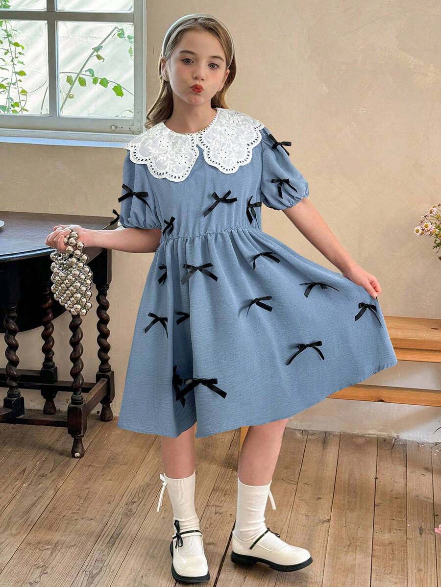 LMoss Kids LMoss Tween Girls Dresses - Dusty Blue - View 1