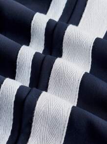 SHEIN Sports Women Striped Polo Collar Short Sleeve Casual Outdoor Dress