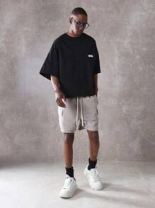 SUMWON Relaxed Fit Nylon Cargo Shorts With Drawcord, Adventure Ready Outdoor Performance Shorts, Summer Travel Hiking Trekking Casual Wear, Moisture Wicking Breathable Active Wear, Urban Style Utility Design - Khaki - View 2