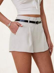 Glamine Short plissé avec ceinture pour femmes