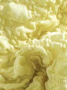 Swim Mod Knit Jacquard Solid Spaghetti Strap Cami Top And Spaghetti Strap Bikini Bottoms, Women Two Pieces Beach Summer Spaghetti Strap Bikini Set Set - Yellow - View 3