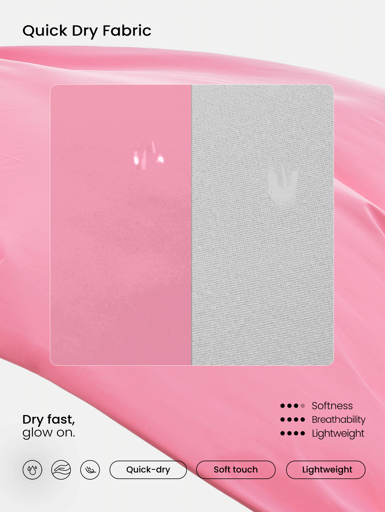 GLOWMODE Lightweight Quick-Dry Mesh Back Round-Neck Tank Top Medium Impact Running Jogging Training Gym Workout - Pink - View 2