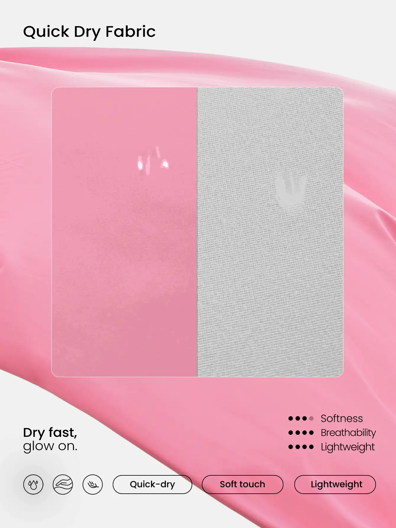 GLOWMODE Lightweight Quick-Dry Mesh Back Round-Neck Tank Top Medium Impact Running Jogging Training Gym Workout - Pink - View 2