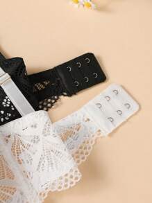 2 Peças Conjunto de Sutiã de Lingerie com Armação de Renda para Mulheres