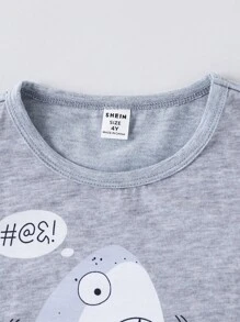 SHEIN 4pcs/Set Cute Cartoon Animal Print Round Neck Short Sleeve T-Shirts For Young Boy, Soft Fabric Suitable For Street, School, Outdoor Play In Spring & Summer, Getaway, Holiday, Travel, Relax, Sunbathing - Multicolor - View 4