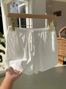 Comfortcana 大码女式纯色腰带口袋宽松休闲短裤，夏季，时尚