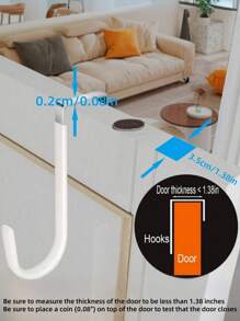 2 件/4 件/6 件/8 件/10 件/20 件门上挂钩，门衣架挂钩，柔软橡胶表面防止划痕，重型门挂钩，适用于浴室、客厅、厨房悬挂衣服、毛巾、帽子 - 彩色 - 查看 5