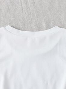 Tween Girls Cute Capybara Bubble Print Round Neck White Tank Top - White - View 6