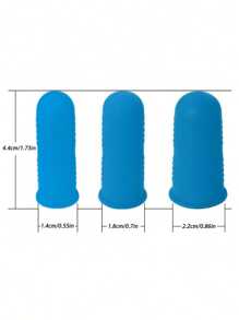 3 件硅胶手指保护套、手指保护套、热胶手指保护套、硅胶顶针、热胶手指保护套、指尖垫握把，适用于 DIY 金钱计数、整理、书写、分类任务、热胶和运动游戏（蓝色）