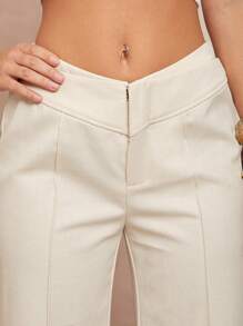Lumalex Pantalones largos acampanados con talle en V para mujeres