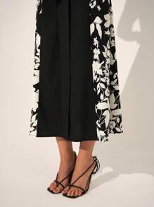 SHEIN Clasi Abito elegante da donna con stampa floreale e vita annodata - Multicolore - Visualizzare 5