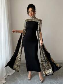 Rafferiza 女士长裙，适合夏季的简约时尚 - 黑色 - 查看 6