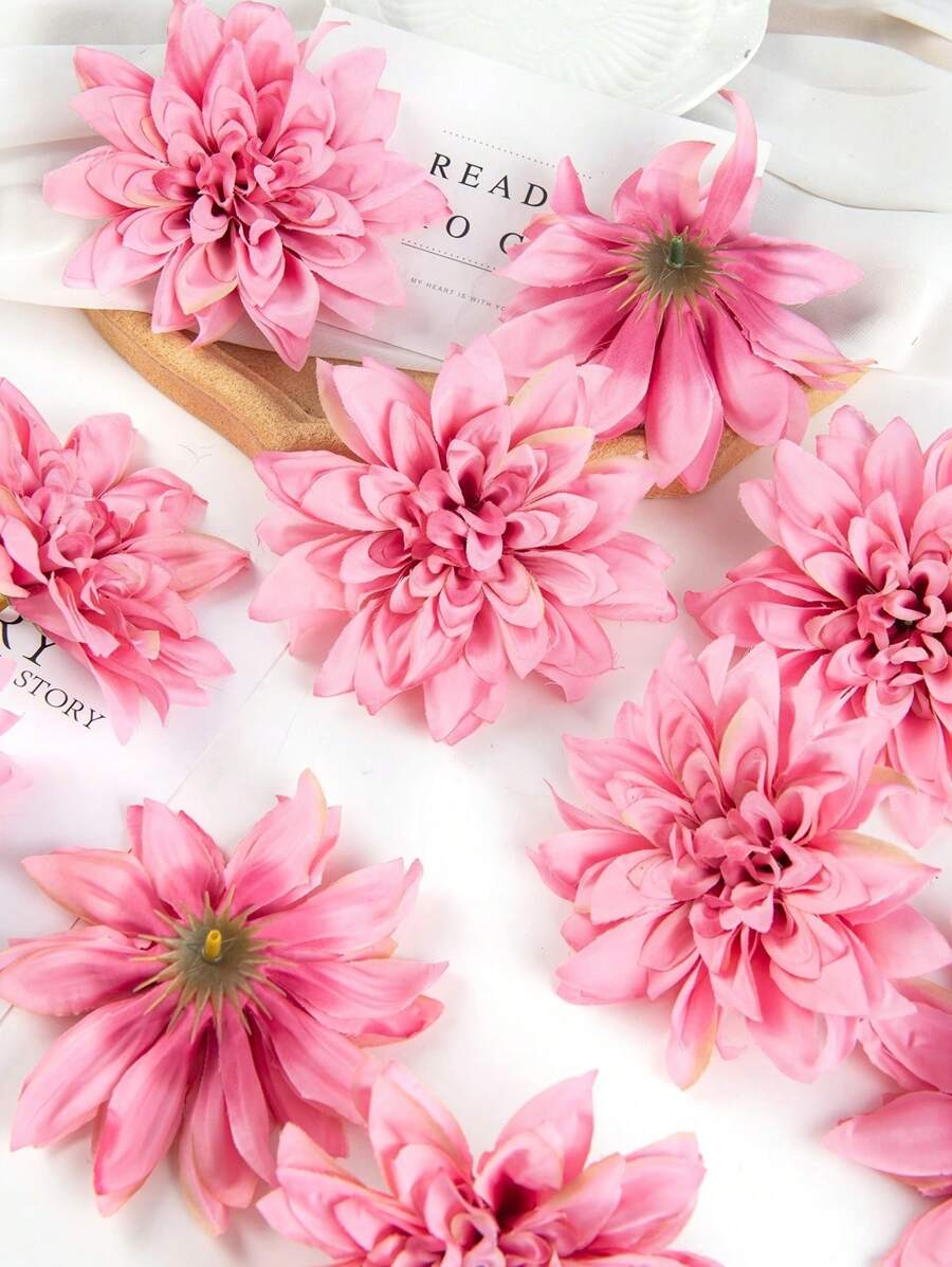 5 PIEZAS de Flores Artificiales, Dalias, Crisantemos, Decoraciones de boda, Plantas falsas para decoración de habitaciones, Decoración otoñal, Centros de mesa, Cajas de dulces DIY, Regalos para fiestas, Decoración, Flores para muñeca de novia, Floreros, Complementos para decoración del hogar, Regalos para el Día de San Valentín y Día de la Madre, Materiales para cajas de flores, Decoraciones de Año Nuevo