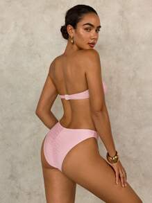 Conjunto de bikini sexy de verano para mujer con decoración de estampado de margaritas y atar al cuello