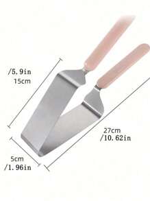 1pc Stainless Steel Cake Divider, Triangular Cake Server, Transfer Server, Cake Tongs, And Portion Control Tool