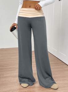 INAWLY Women's Casual Colorblock Splice Low Waist Wide Leg Sweatpants Graduation,Back To School Outfits,Graduation,Teacher Outfits For Women,Back To School - Multicolor - View 5