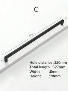 1pc Simple Quadrate Aluminum Alloy Black Brushed Furniture Cabinet Door Handles Drawer Knobs Glass Cabinet Wardrobe Door Pulls Furniture Handle Hardware - Multicolor - View 11