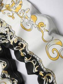 Manfinity Homme Men's Baroque Print Patchwork Color Blocking Slim Fit Jeans