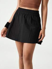 Hanevo Women's Sports Casual Functional Material Waisted Skirt With Pockets Sportwear For Daily Wear