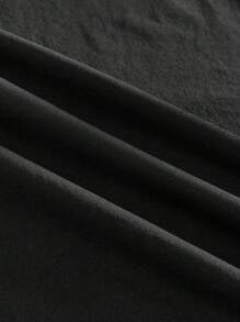 AXEPEAK 男士休闲宽松针织短袖撞色T恤，夏季街头风，情侣装