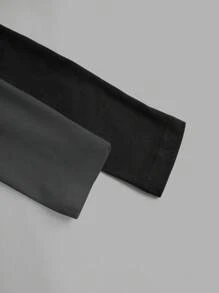 SHEIN EZwear 2 件套女士黑色和深灰色高领长袖紧身打底 T 恤套装 - 彩色 - 查看 7