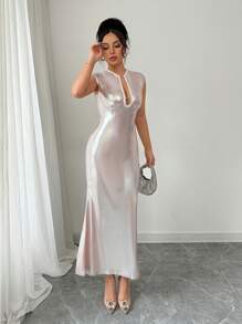 Elenzga Zomer Dames Mouwloze Sexy Elegante Cocktailjurk