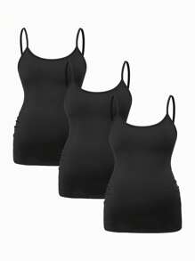 SHEIN Maternity Solid Color Casual Camisole, Versatile Spring Women's Clothing - Black - View 8
