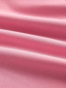 SHEIN MOD Plus Size Mesh Splicing Lace-Up Pink Dress - Watermelon Pink - View 4