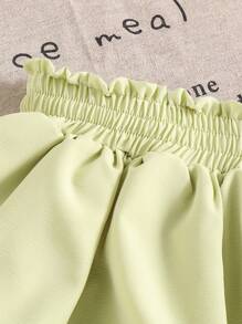 Genkimix Kids Young Girl' Cute Layered Ruffle Skort, Spring/Summer - Mustard Yellow - View 4