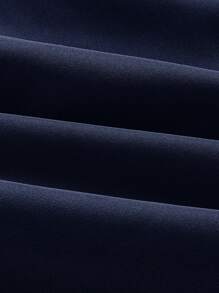 SHEIN MOD 海军蓝女式系带喇叭袖衬衫，镂空服装，女式，魔鬼服装，复古，海盗上衣，嬉皮士，外出上衣 - 藏蓝色 - 查看 4